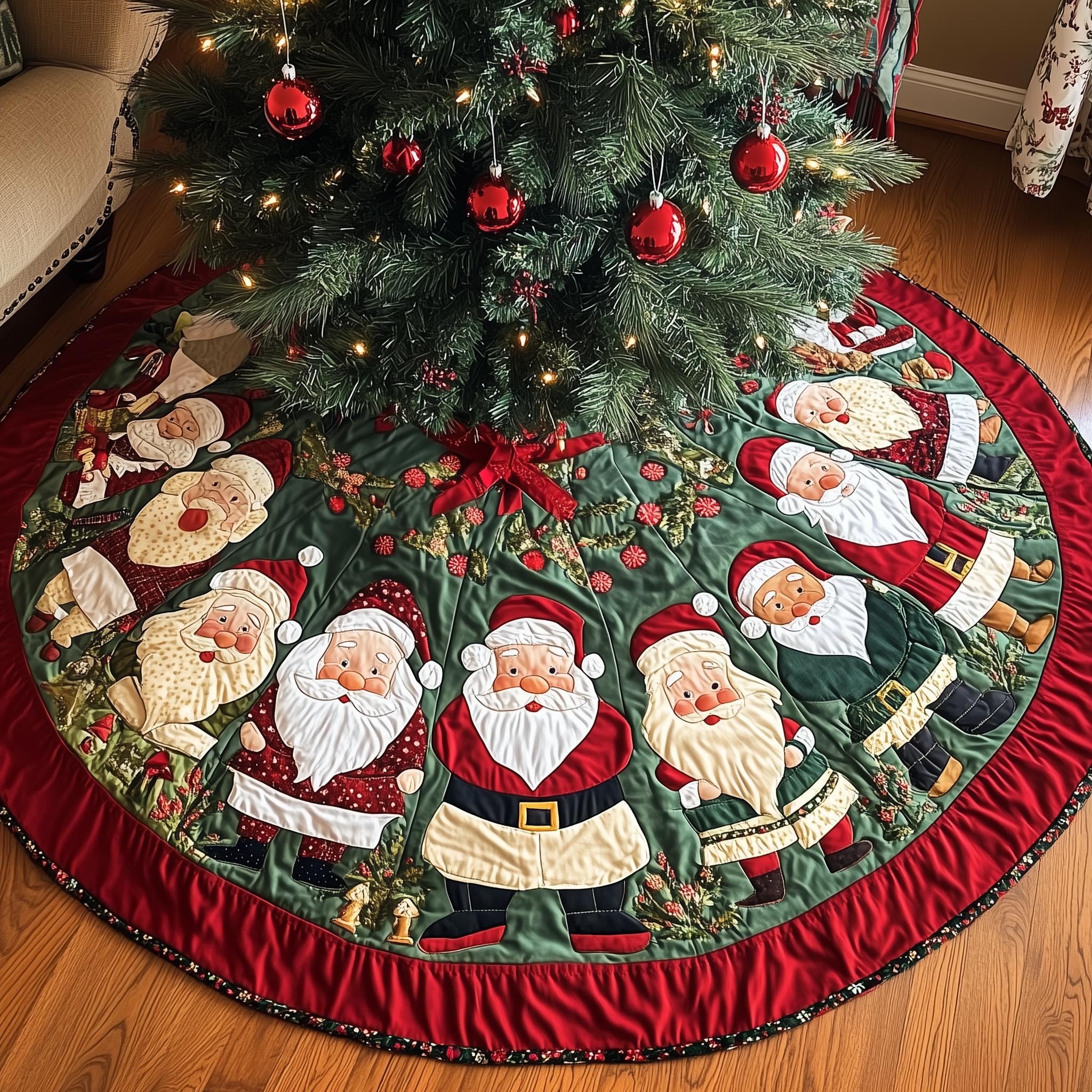 Christmas Quilted Tree Skirt NCU0VT46