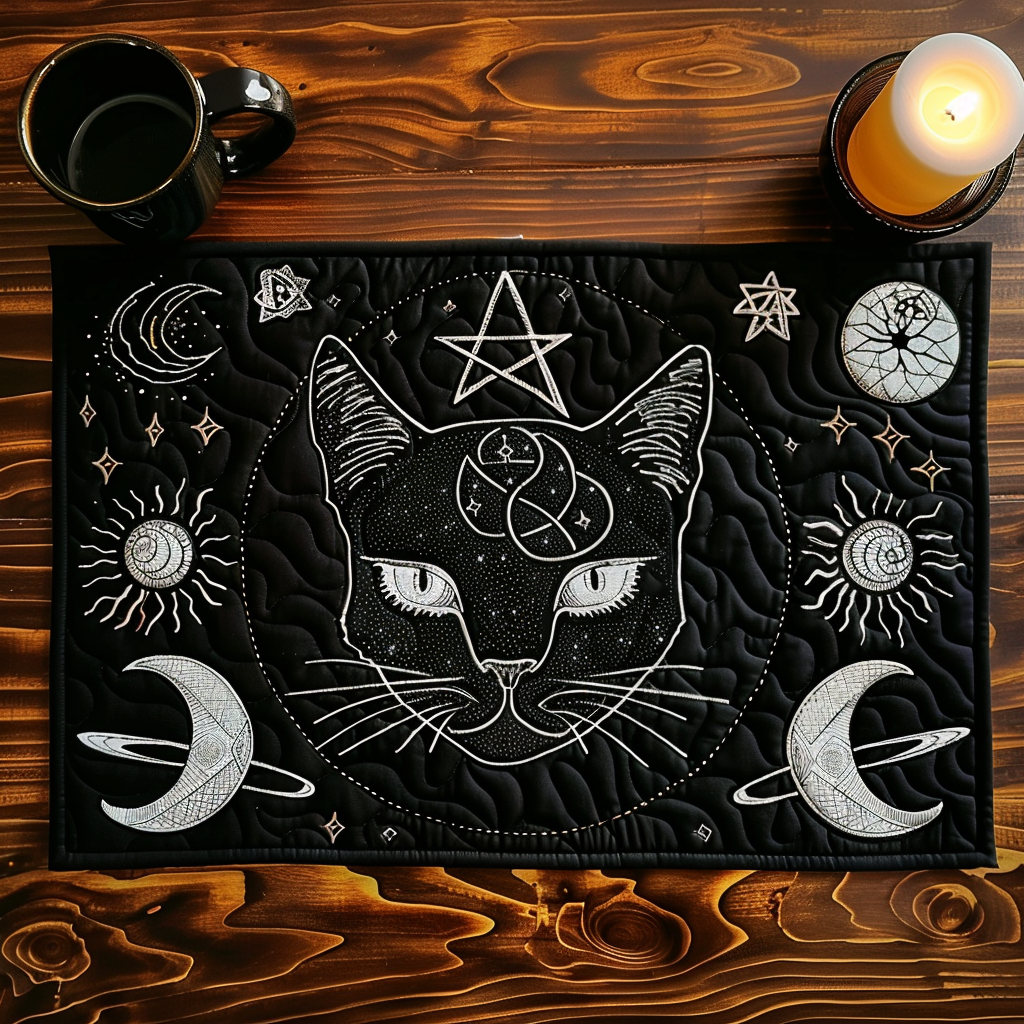 Stargazer Cat Quilted Place Mat NCU0TH447