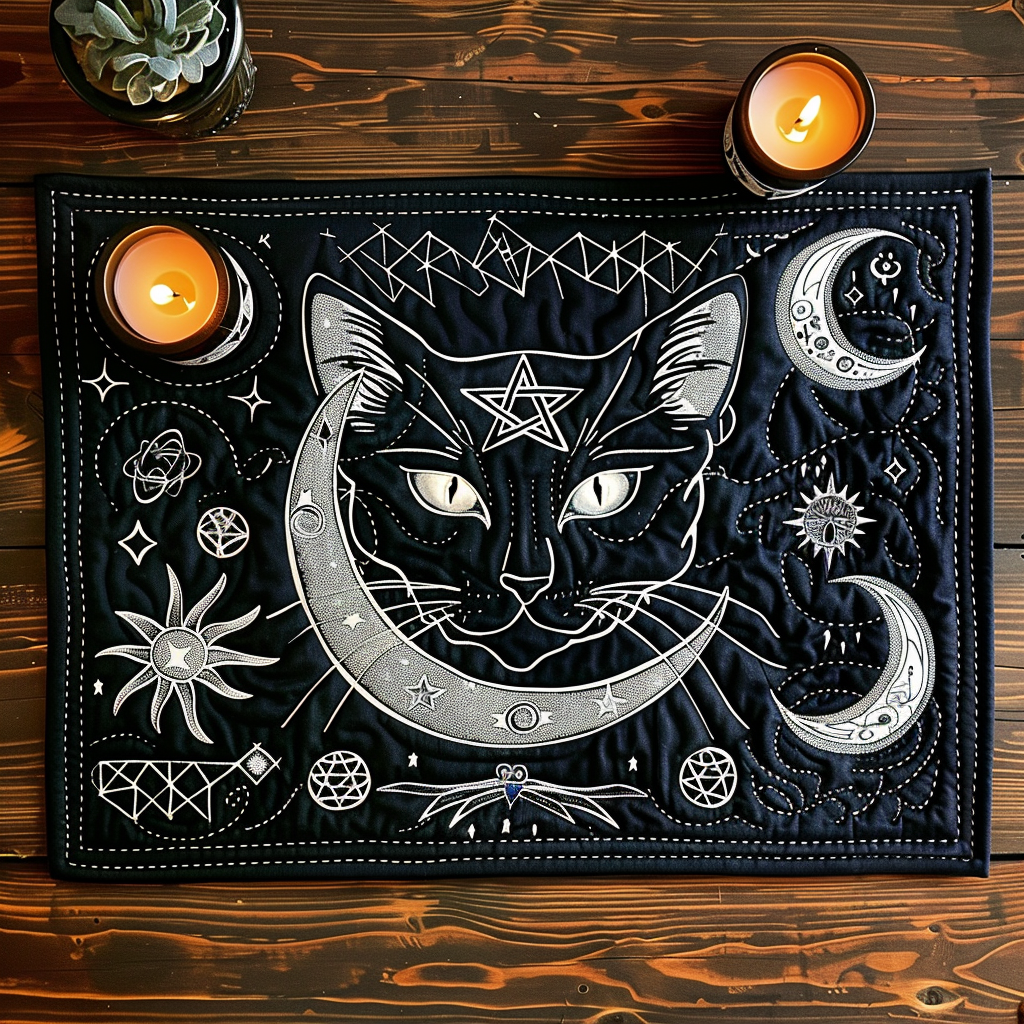 Cosmic Cat Charms Quilted Place Mat NCU0TH449