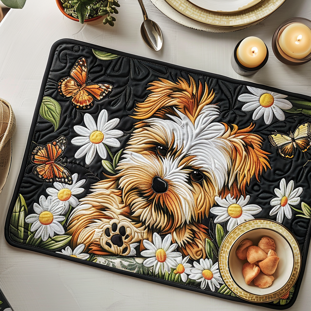 Yorkie Cozy Quilted Place Mat NCU0TH196