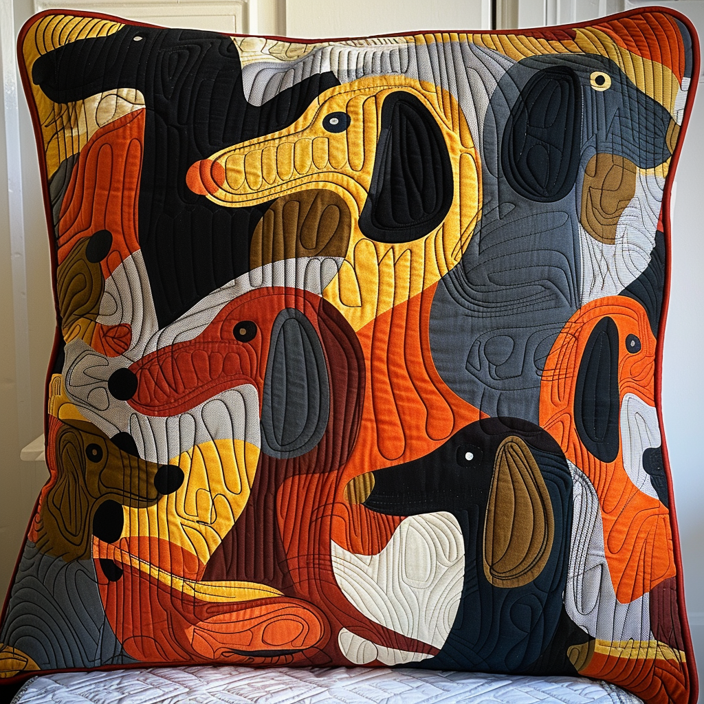 Dachshund Delight Quilted Pillow Case NCU0TH084