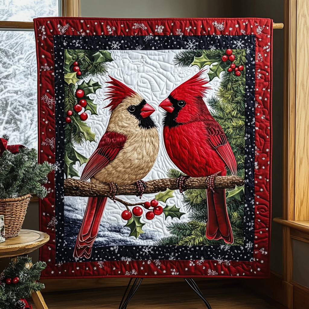 Cozy Cardinals Quilted Blanket NCU0VH014