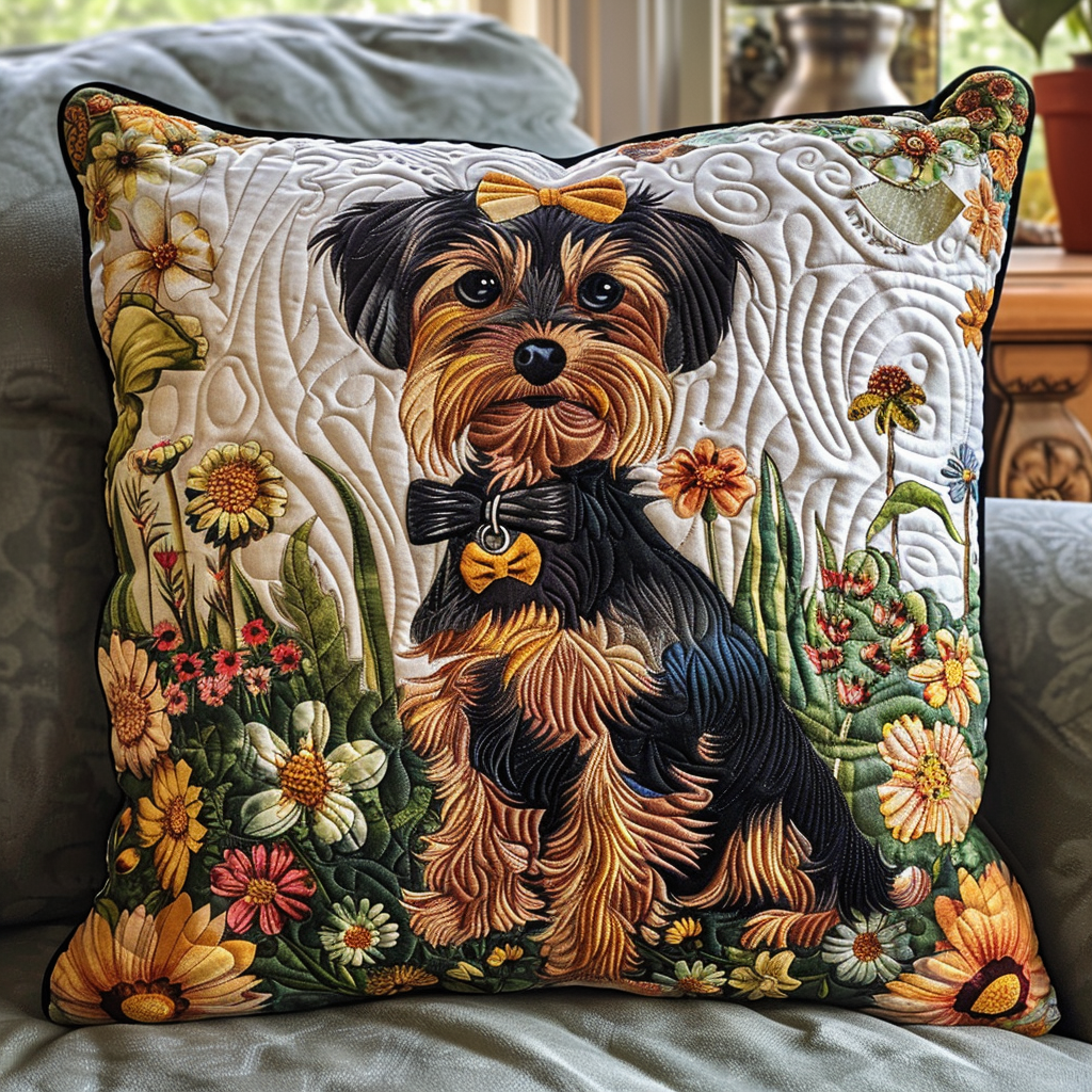 Terrier Dreams Quilted Pillow case NCU0TH181