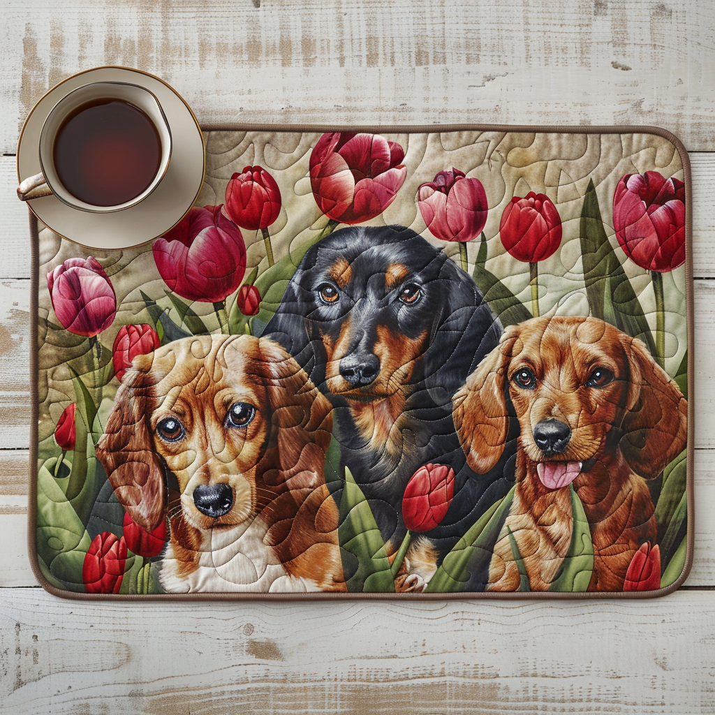 Regal Dachshunds Garden Quilted Placemat NCU0TL131