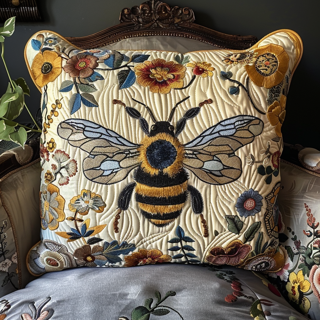 Golden Bee Quilted Pillowcase NCU0TH62