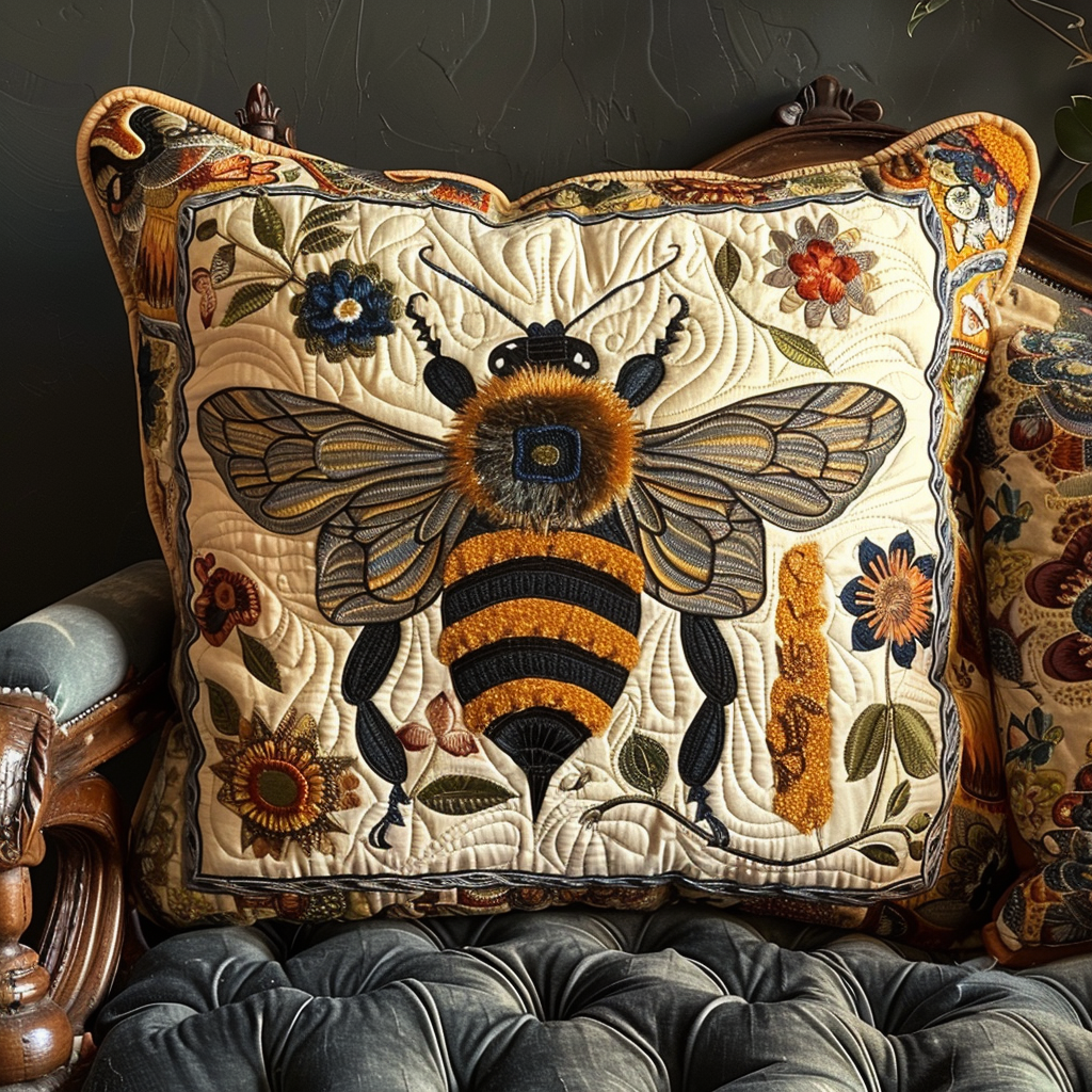 Elegant Bee Monarchy Quilted Pillowcase NCU0TH65