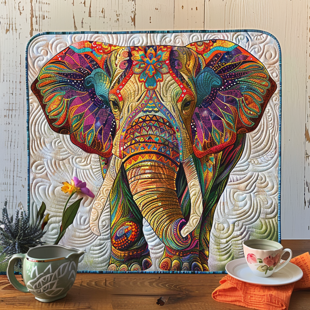 Vibrant Elephant Quilted Placemat NCU0TL108