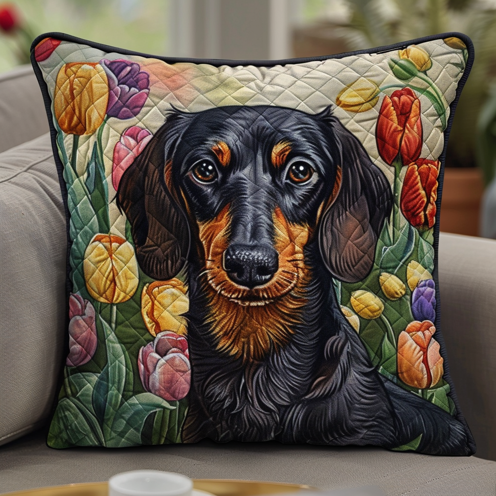 Noble Wiener Dog Quilted Pillow Case NCU0TL127