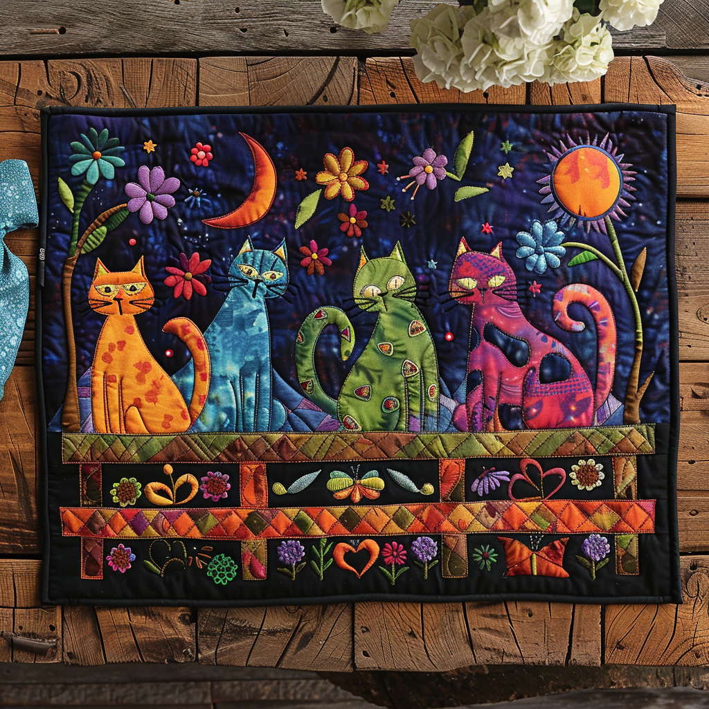 Feline Fancy Quilted Placemat NCU0TL142