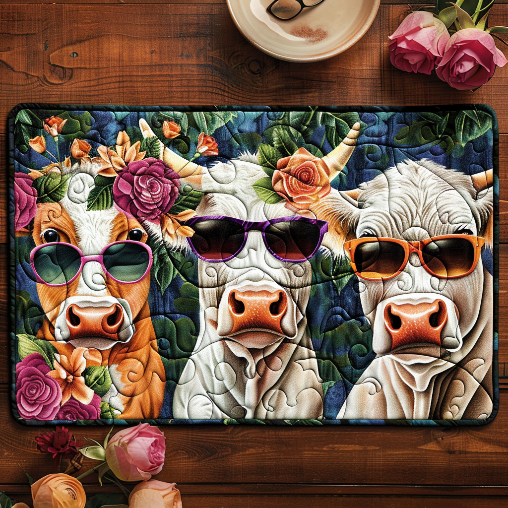 Hipster Bovine Quilted Placemat NCU0TL134