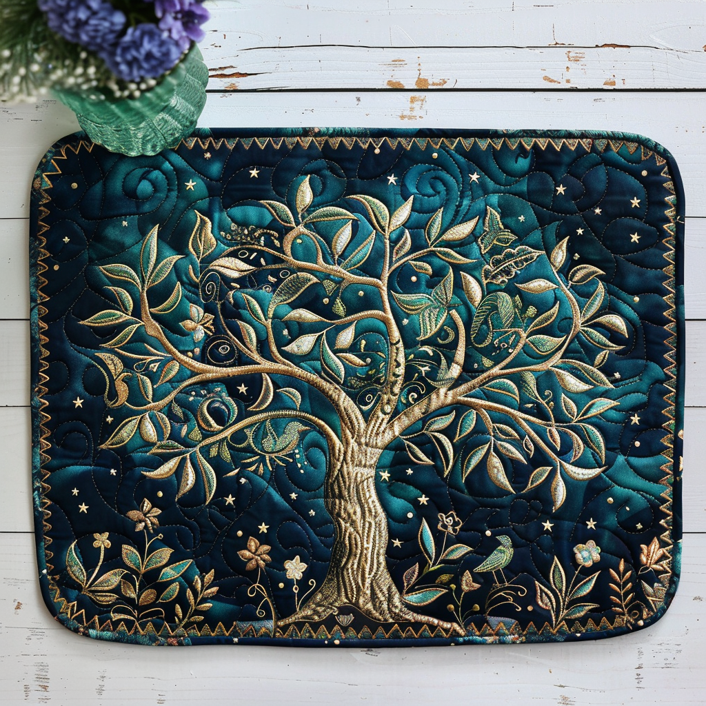 Emerald Tree of Life Quilted Place Mat NCU0TL158