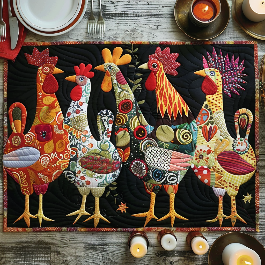 Charming Chicks Night Quilted Place Mat NCU0TH336