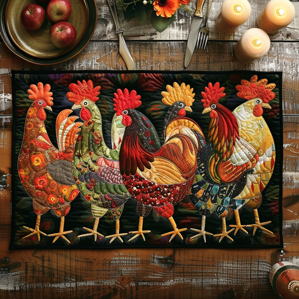 Rustic Roost Night Quilted Place Mat NCU0TH337