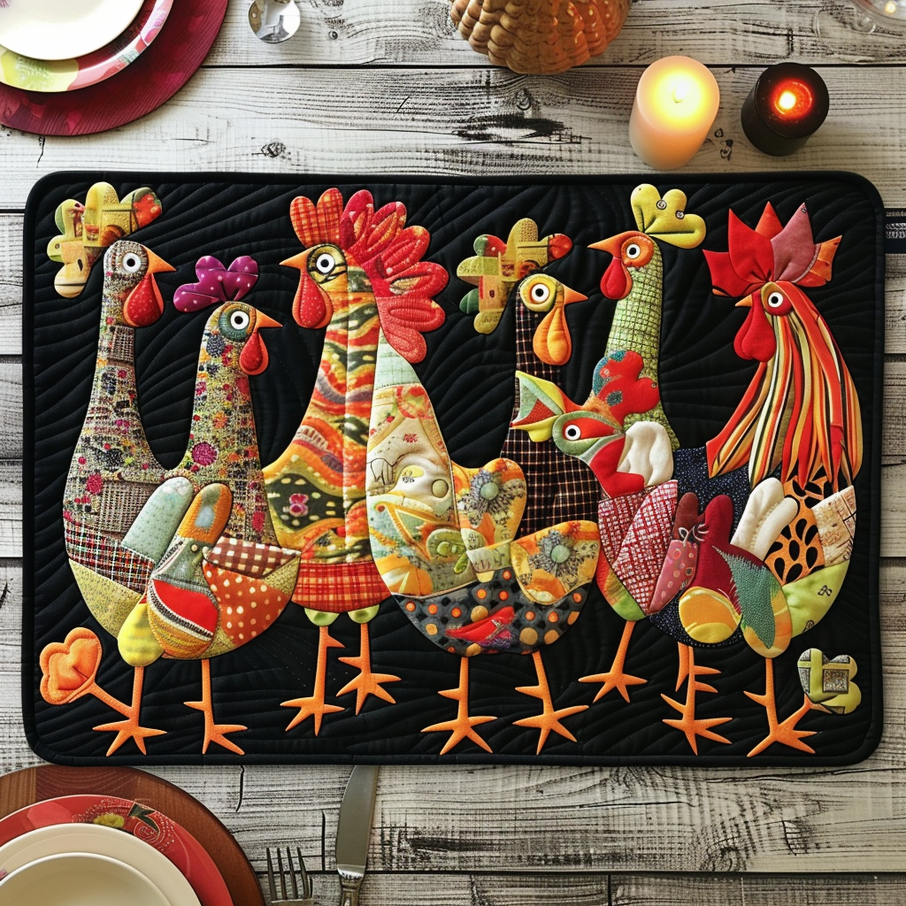 Clucking Companions Night Quilted Place Mat NCU0TH338