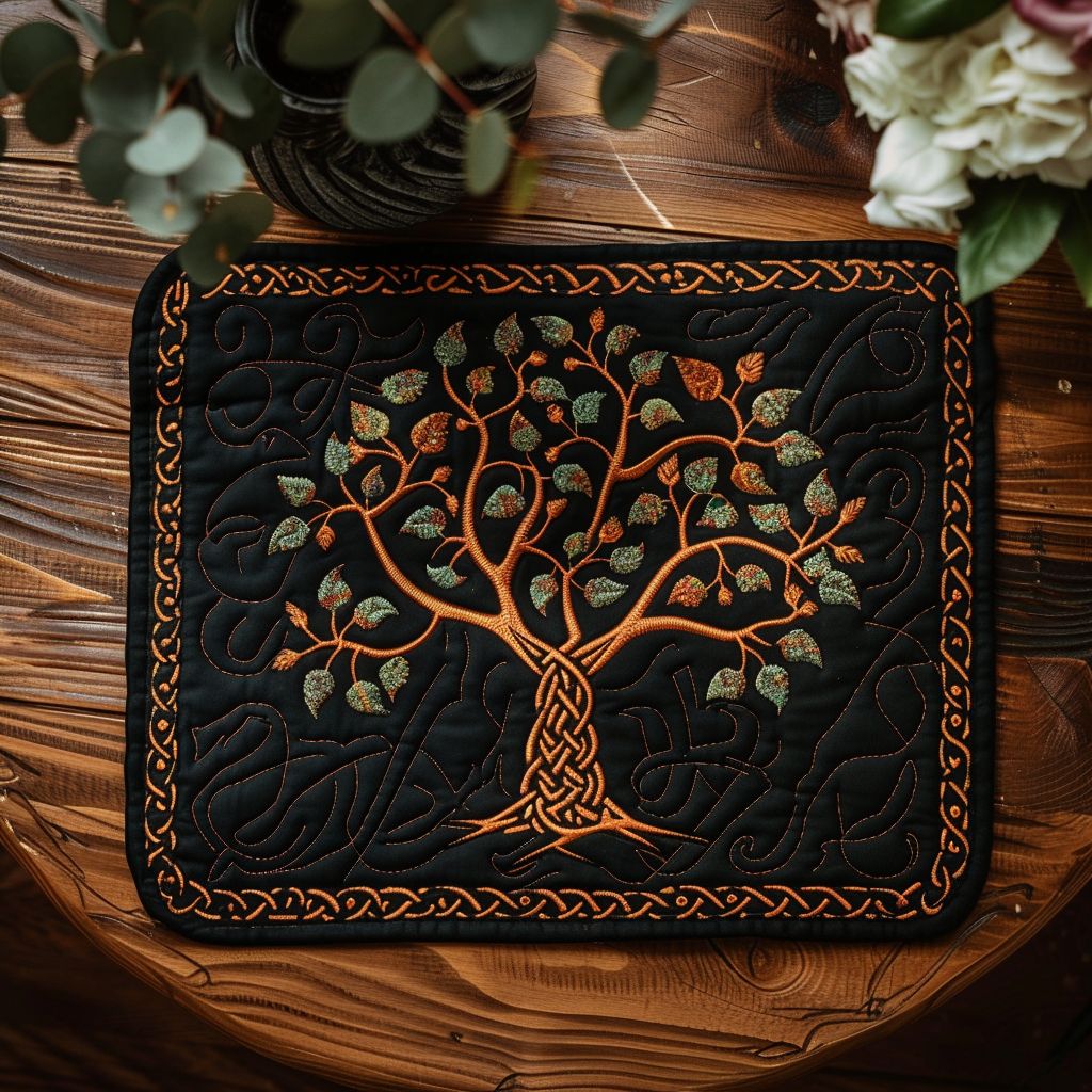 Vintage Celtic Tree Quilted Place Mat NCU0TL178