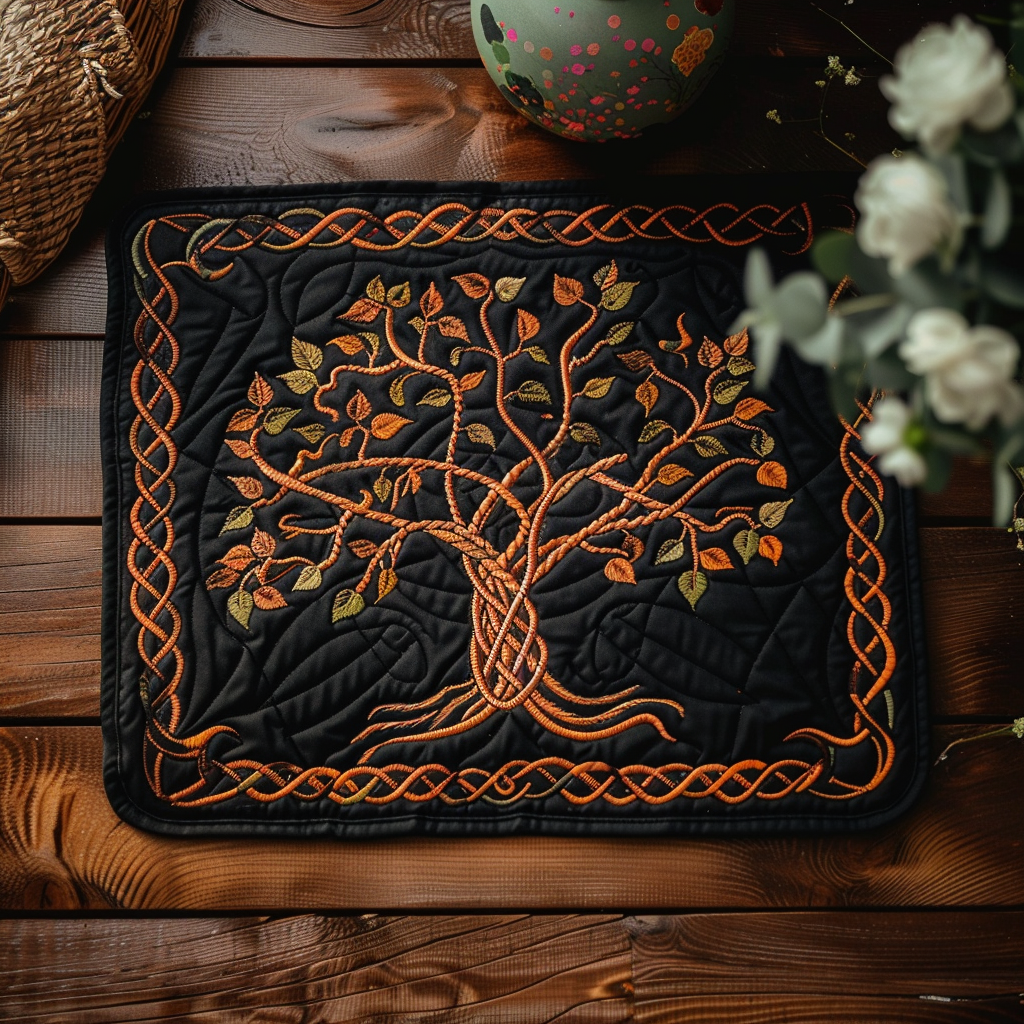 Old World Tree of Life Quilted Place Mat NCU0TL182