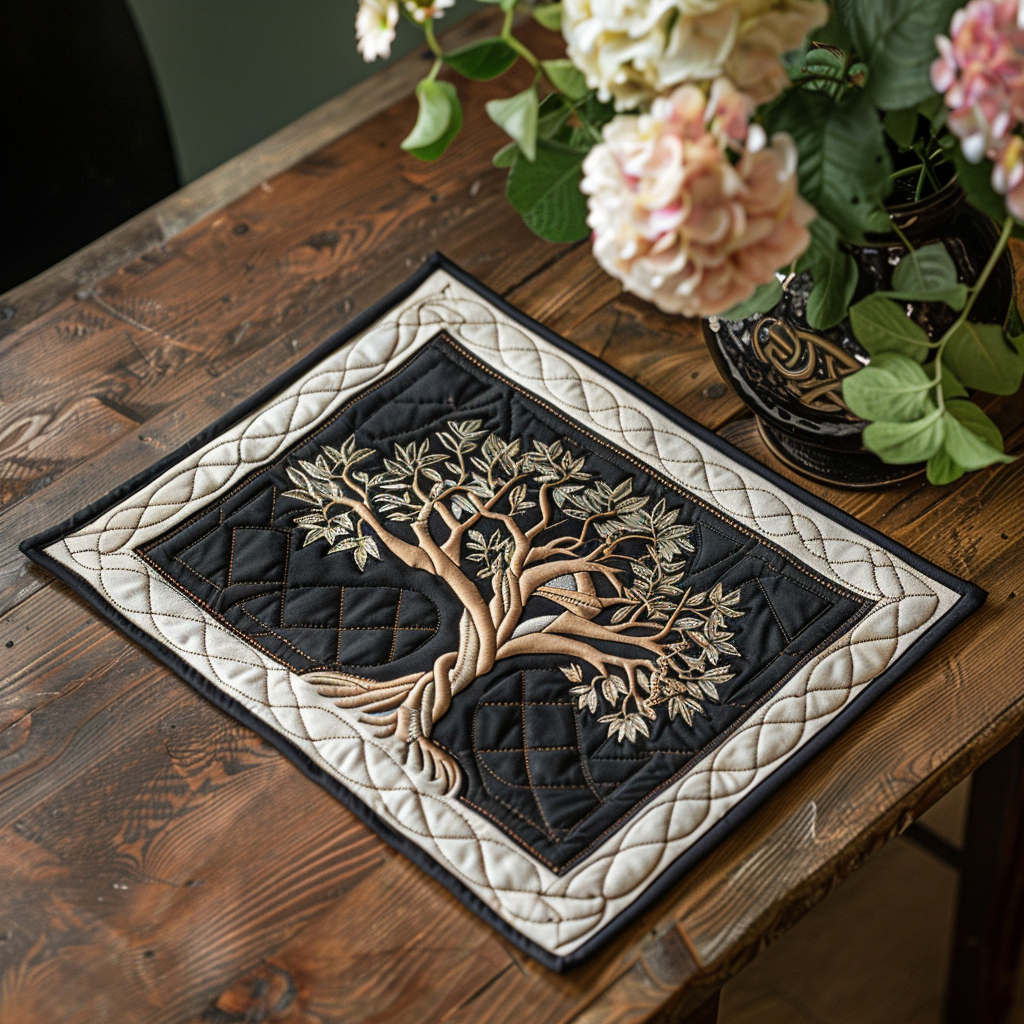 Timeless Celtic Knot Tree Quilted Place Mat NCU0TL183