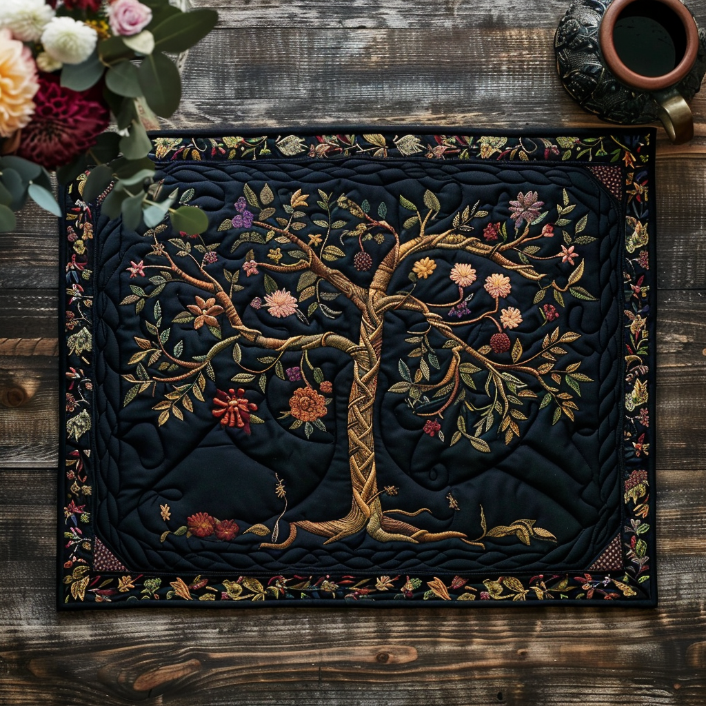 Traditional Knotwork Tree Quilted Place Mat NCU0TL187