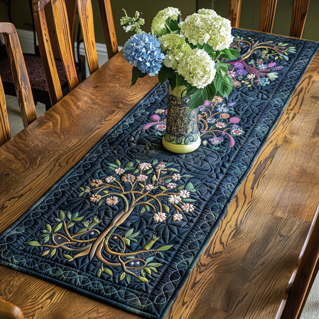 Celtic Heritage Tree Quilted Table Runner NCU0TL192