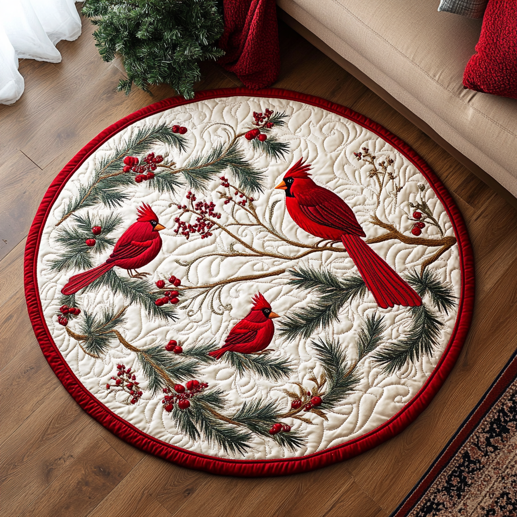 Cardinal Nest Quilted Round Mat NCU0VH007