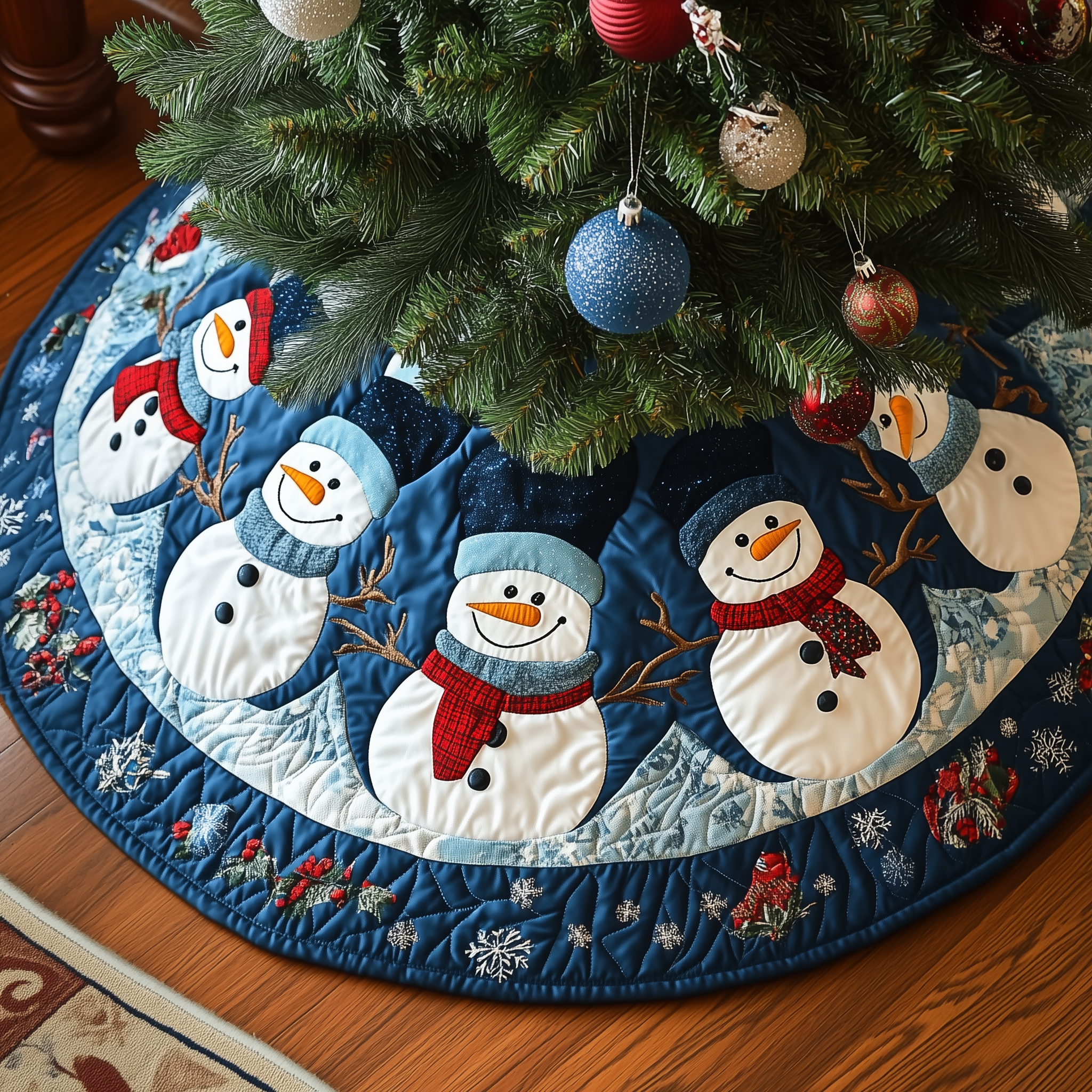 Elf Enchantment Christmas Quilted Tree Skirt NCU0DK1304