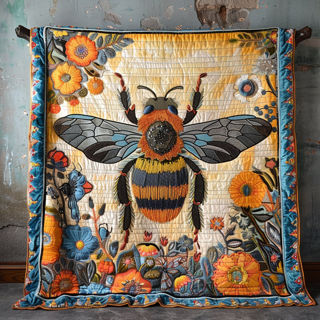 Vintage Bee Quilted Blanket NCU0PD002