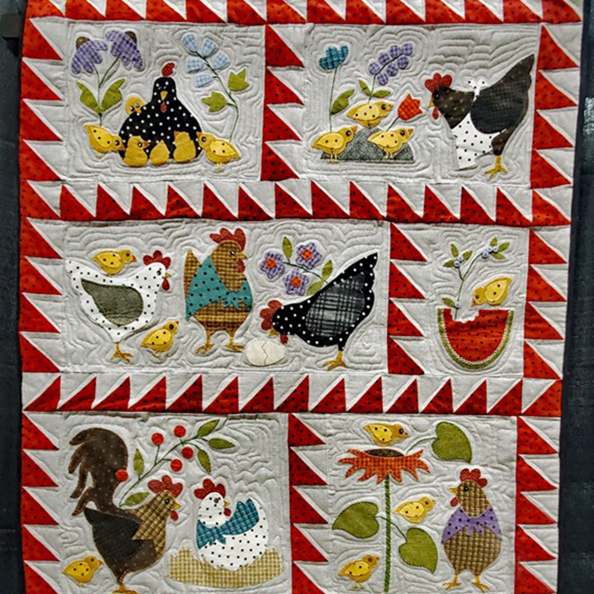 Chicken Family Quilted Blanket NCU0TH520