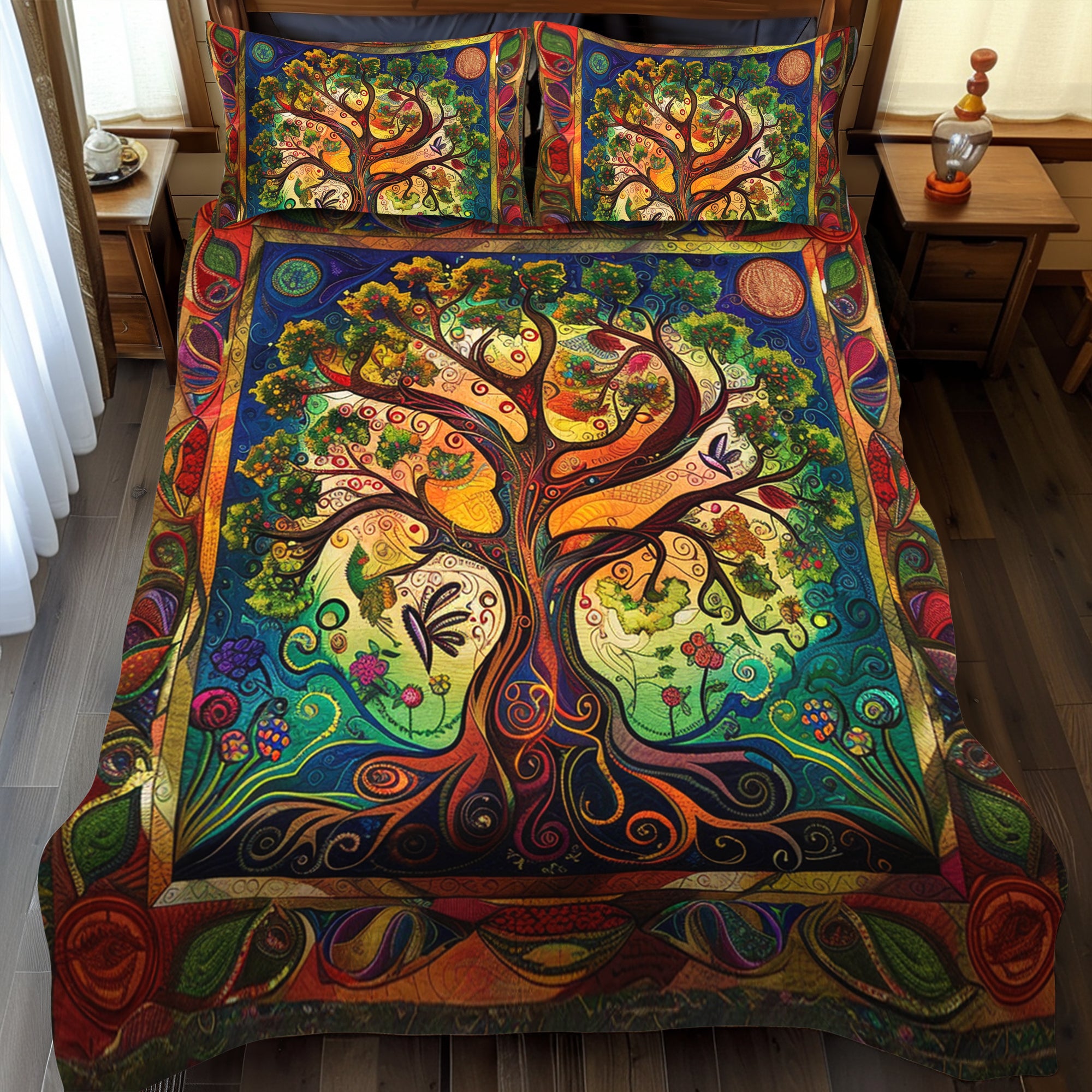 Artisan Celtic Tree of Life 3-Piece Quilted Bedding Set NCU0PD048