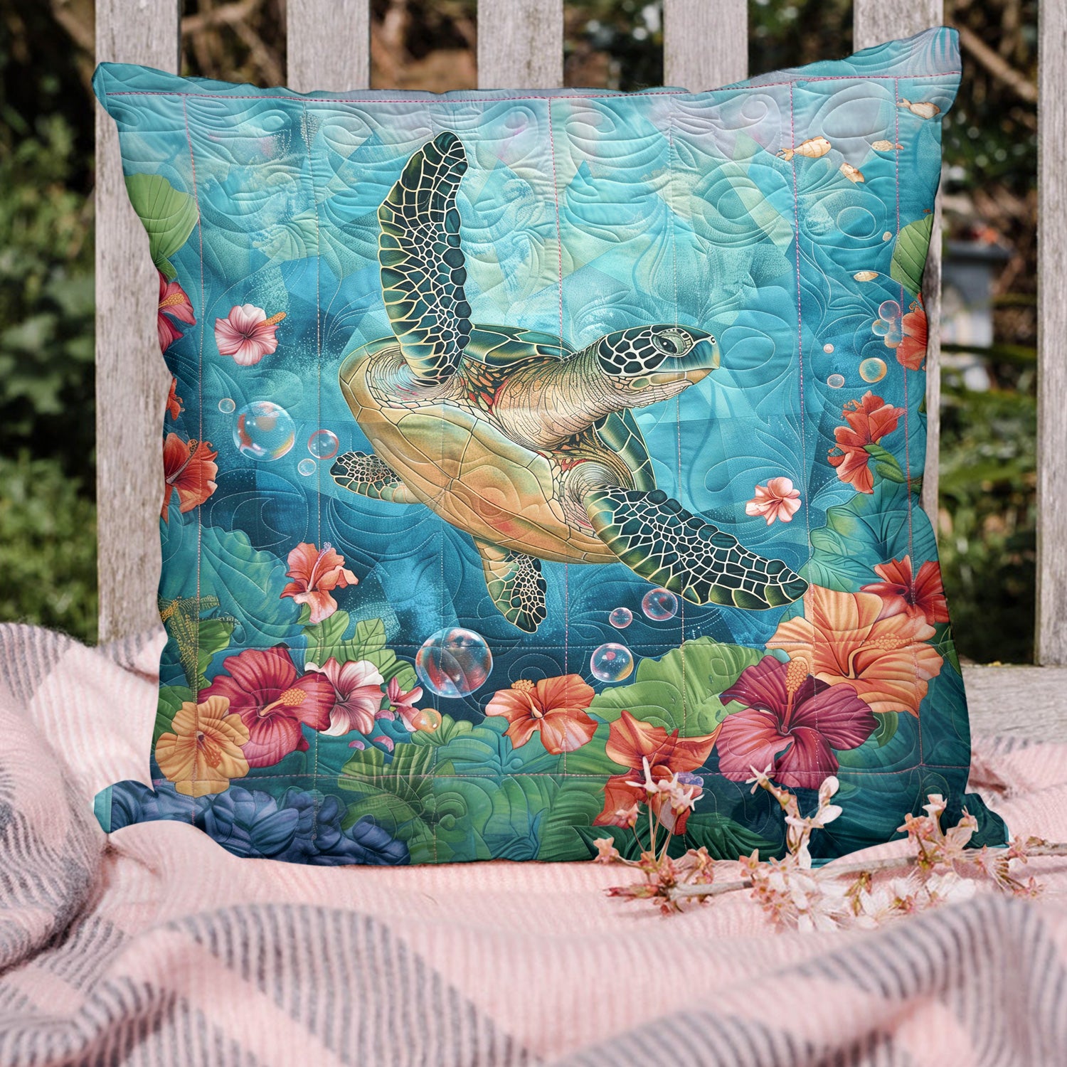 Turtle Cove Quilted Pillow Case NCU0TL842