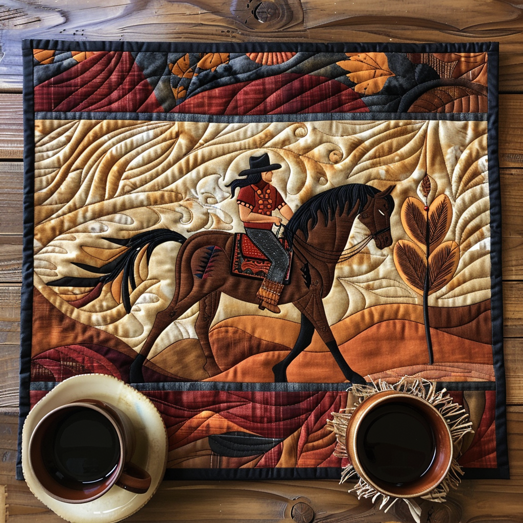 Native American Horse Quilted Place Mat NCU0PD264