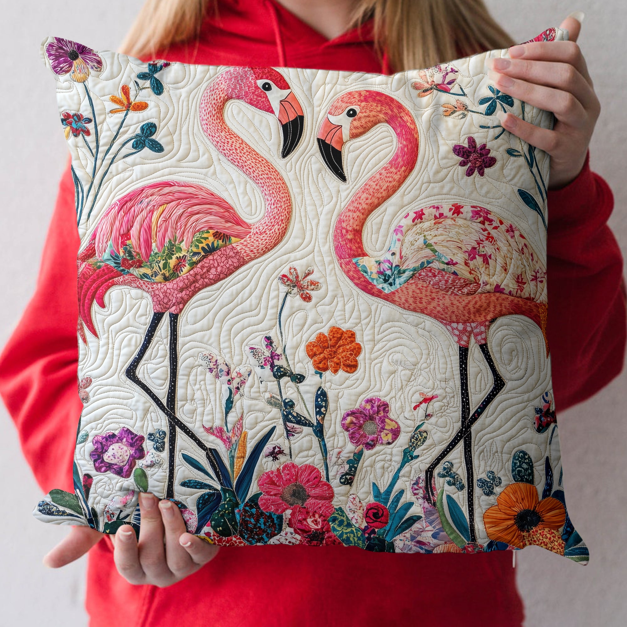 Tropical Escape Flamingo Quilted Pillow Case NCU0PD570