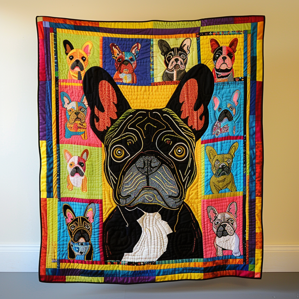 French Bulldog Art Quilted Blanket NCU0PD077