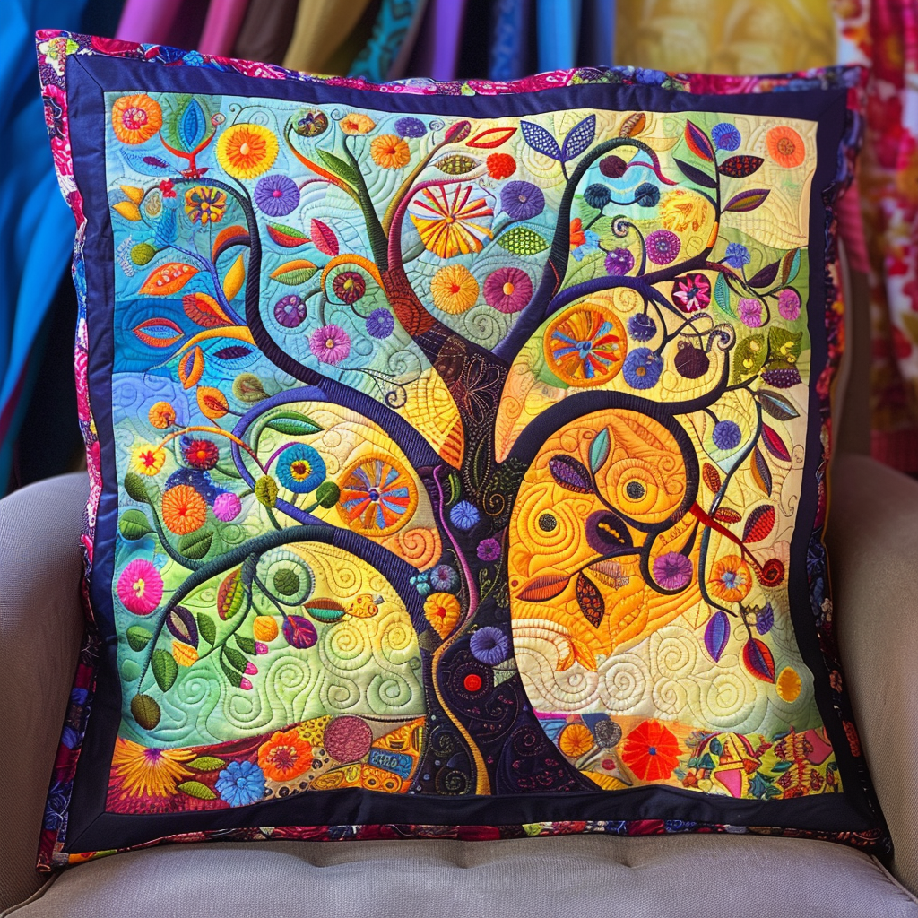 Colorburst Tree of Life Quilted Pillow Case NCU0PD106