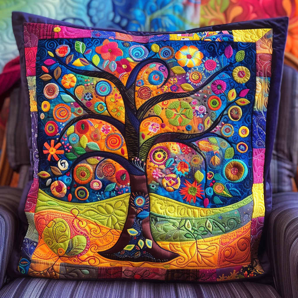 Radiant Tree of Life Quilted Pillow Case NCU0PD107