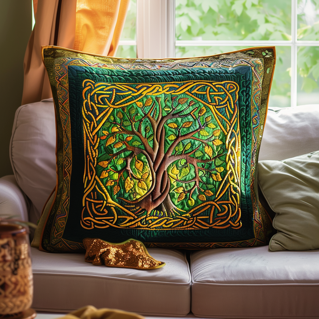 Tree of Life Vibrant Quilted Pillow Case NCU0PD108