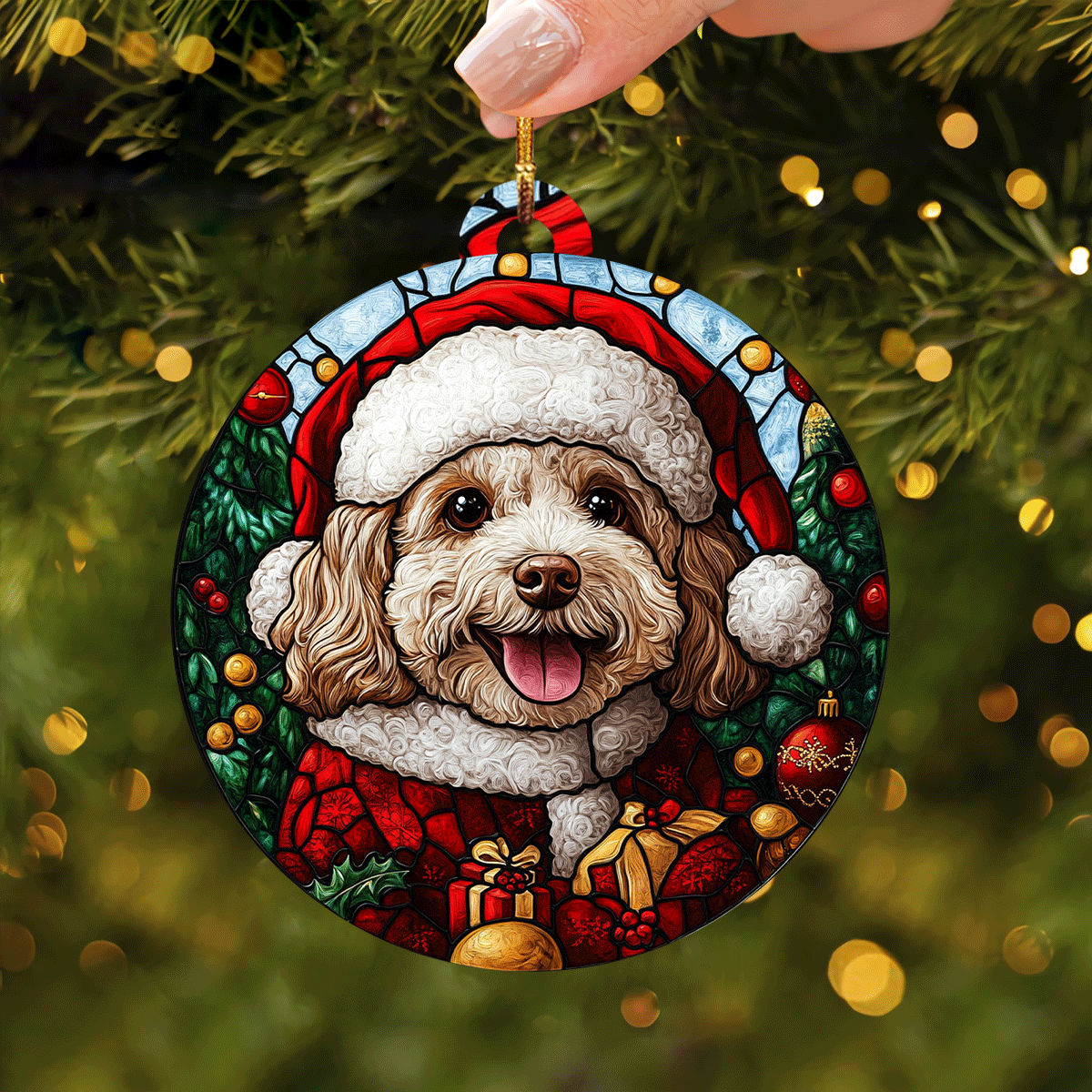 Holiday Poodle Mica Ornament NCU0TL1833