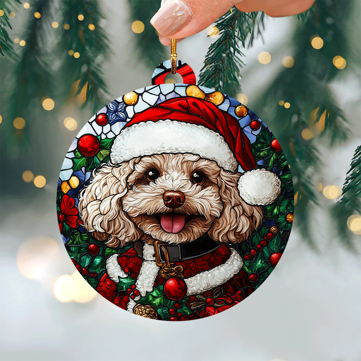 Holiday Poodle Mica Ornament NCU0TL1832