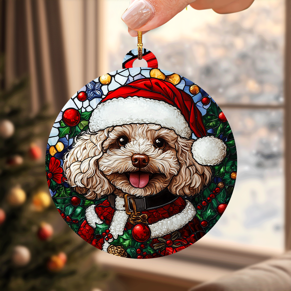 Holiday Poodle Mica Ornament NCU0TL1832