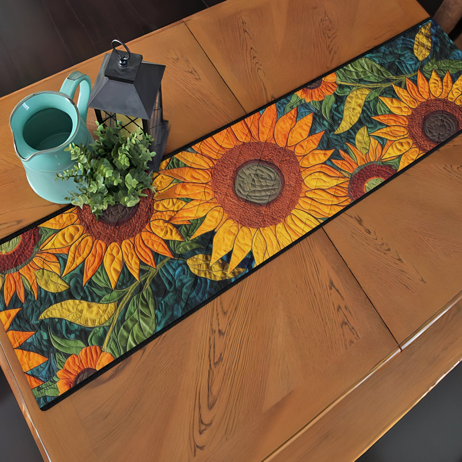 Sunflowers Garden Quilted Table Runner NCU0TL197