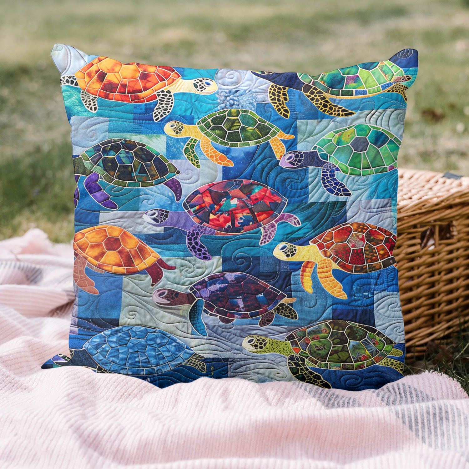 Turtle Tidepool Quilted Pillow Case NCU0TL836